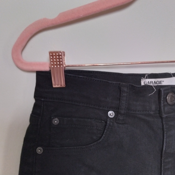 Garage Black Denim Retro High Waist Cut Off Shorts Size 3 - Picture 3 of 12